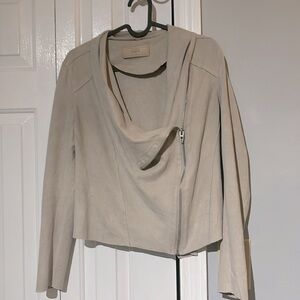 Blank NYC Asymmetrical Faux Suede Zip up Jacket